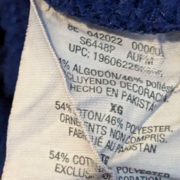 Champion Men's Reverse Weave Hoodie Sweatshirt, XL, Blue, All Over Logo Print - Picture 10 of 13